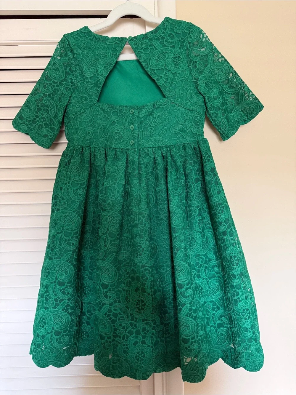 Janie and Jack Green Lace Party Dress for Girls
